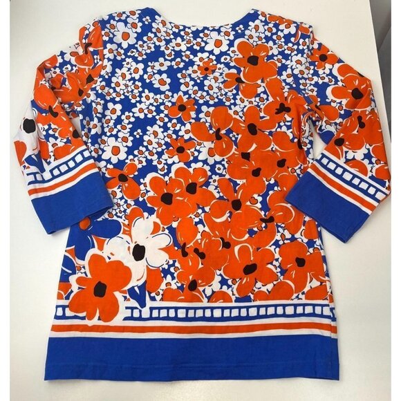Barbara Gerwit Mod Floral Print Blouse Bright Funky Print Ladies Size Large - Picture 2 of 6